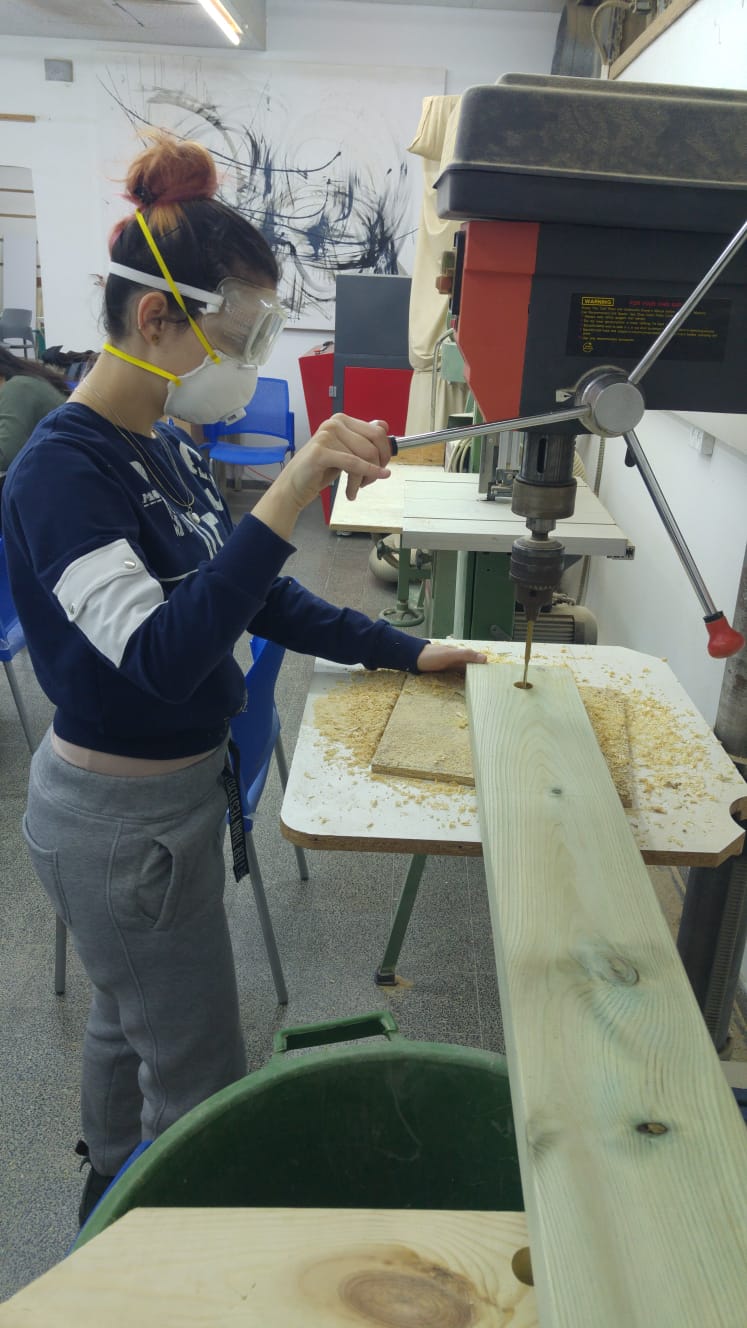 Ramat-Begin-Haifa-Drilling the wood at the Technion Ramat-Begin-Haifa-Drilling the wood at the Technion
